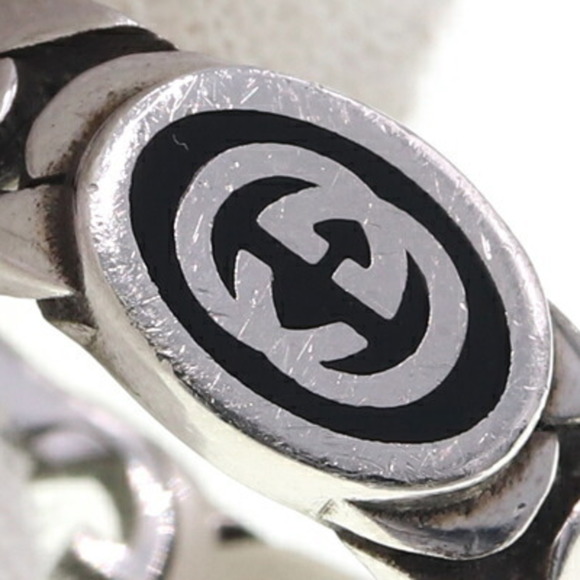 GUCCI Ring Interlocking G Gormet Chain 678656 SV Sterling Silver 925 Size 19 No. - Picture 4 of 5
